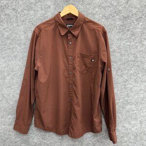 Marmot Men's Button Up Shirt, Size XL Rust Copper, Performance Tech Long Sleeve